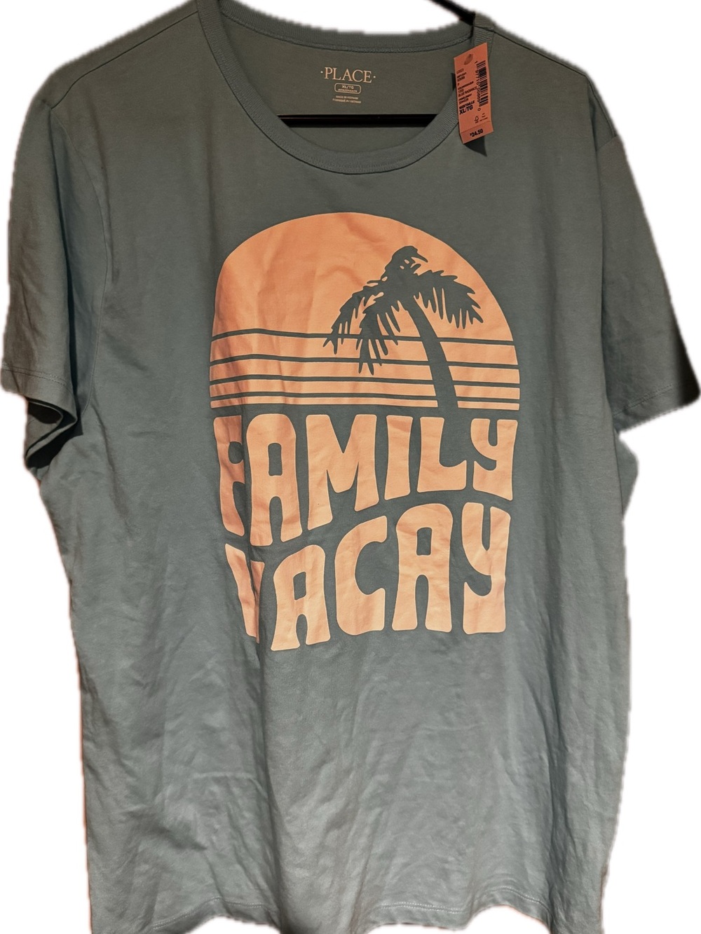The Childrens Place 'Family Vacay' Graphic Tee - Seafoam & Peach